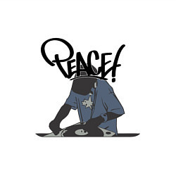 Свитшот хлопковый мужской Peace DJ, цвет: белый — фото 2