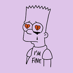 Свитшот хлопковый мужской Im fine - Bart Simpson, цвет: лаванда — фото 2