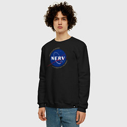 Свитшот хлопковый мужской NASA NERV, цвет: черный — фото 2