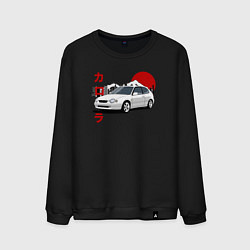 Свитшот хлопковый мужской Toyota Corolla JDM Retro Style, цвет: черный