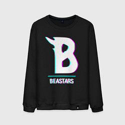 Свитшот хлопковый мужской Символ Beastars в стиле glitch, цвет: черный