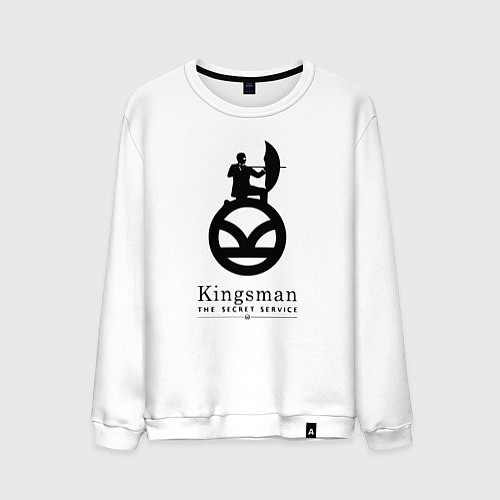 Мужской свитшот Kingsman Секретная служба - logo / Белый – фото 1