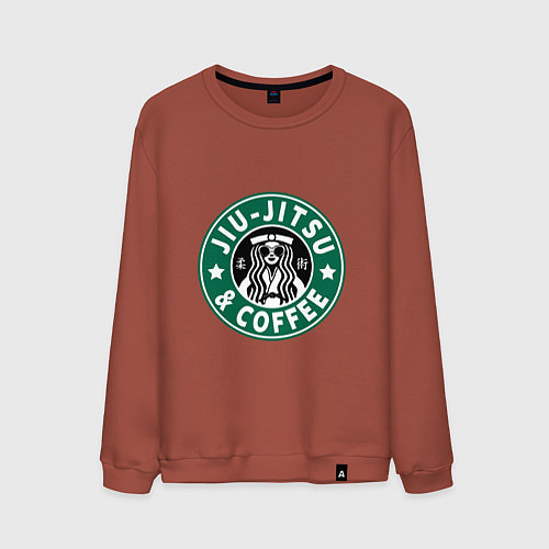 Мужской свитшот Джиу-Джитсу Кофе / Кирпичный – фото 1