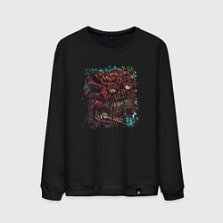 Свитшот хлопковый мужской HYPER PSYCHO, цвет: черный