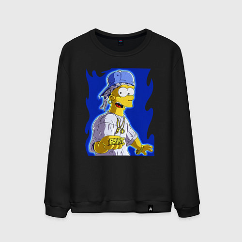 Мужской свитшот Крутой Барт Симпсон - Dude / Черный – фото 1