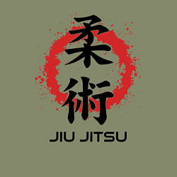 Свитшот хлопковый мужской Jiu jitsu red splashes logo, цвет: авокадо — фото 2