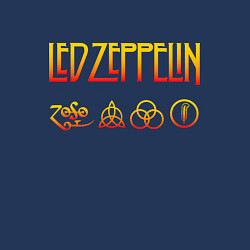 Свитшот хлопковый мужской Led Zeppelin - logotype, цвет: тёмно-синий — фото 2