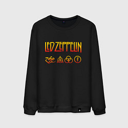 Свитшот хлопковый мужской Led Zeppelin - logotype, цвет: черный