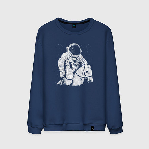 Мужской свитшот Космонавт на коне / Тёмно-синий – фото 1