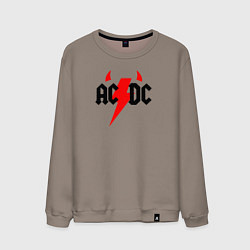 Свитшот хлопковый мужской AC DC - рога, цвет: утренний латте