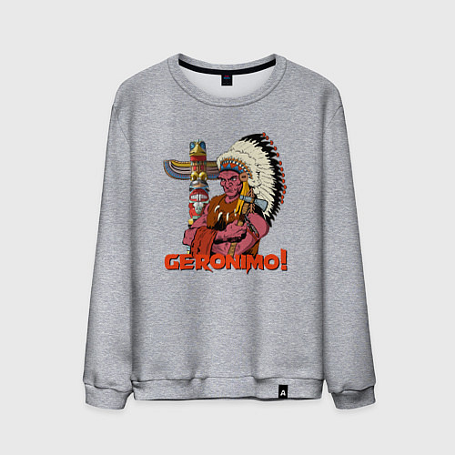 Мужской свитшот Суровый индеец / Меланж – фото 1