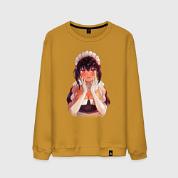 Свитшот хлопковый мужской Моя новая горничная очень подозрительна, цвет: горчичный