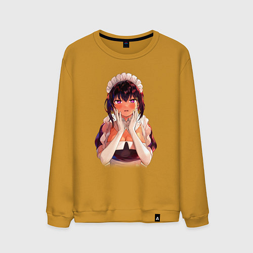 Мужской свитшот Моя новая горничная очень подозрительна / Горчичный – фото 1