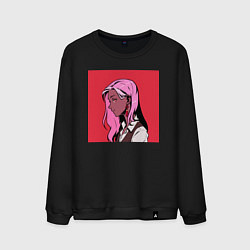 Мужской свитшот Девушка с розовыми волосами и рубиновыми глазами