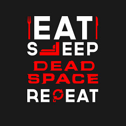 Свитшот хлопковый мужской Надпись eat sleep Dead Space repeat, цвет: черный — фото 2