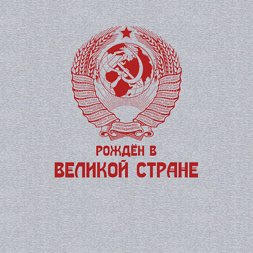 Мужской свитшот Рожден в великой Стране / Меланж – фото 3
