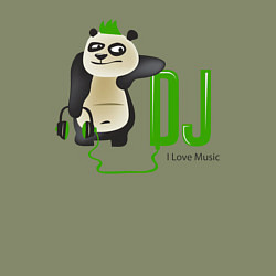 Свитшот хлопковый мужской DJ панда я люблю музыку, цвет: авокадо — фото 2