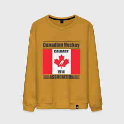 Свитшот хлопковый мужской Федерация хоккея Канады, цвет: горчичный