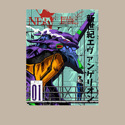 Свитшот хлопковый мужской EVA 01 Poster - Evangelion, цвет: миндальный — фото 2