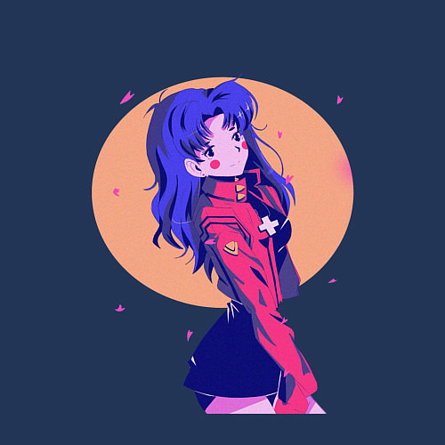 Мужской свитшот Misato Katsuragi Evangelion / Тёмно-синий – фото 3