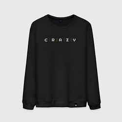 Свитшот хлопковый мужской Crazy Man, цвет: черный