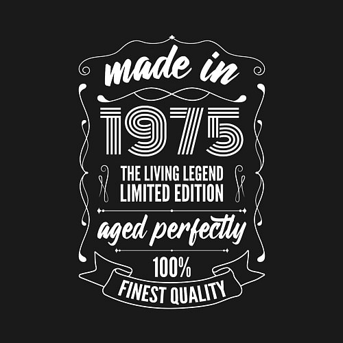 Мужской свитшот Made in 1975 retro old school / Черный – фото 3