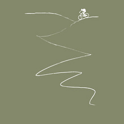 Свитшот хлопковый мужской Велосипед в горах, цвет: авокадо — фото 2