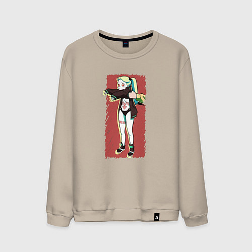 Мужской свитшот Ребекка Cyberpunk Edgerunner / Миндальный – фото 1