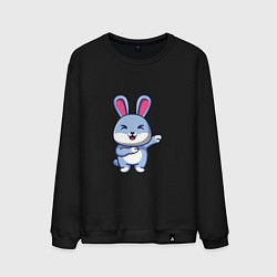 Свитшот хлопковый мужской Bunny Dab, цвет: черный