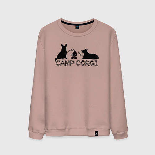 Мужской свитшот Лагерь корги / Пыльно-розовый – фото 1