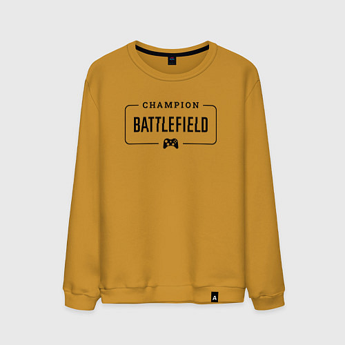 Мужской свитшот Battlefield gaming champion: рамка с лого и джойст / Горчичный – фото 1