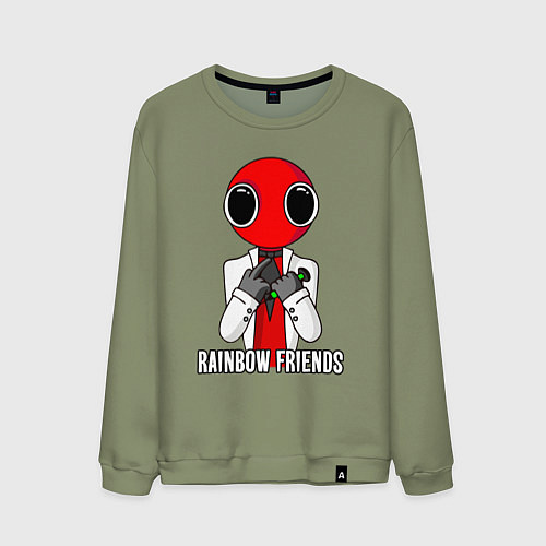 Мужской свитшот Радужные друзья - Красный / Авокадо – фото 1