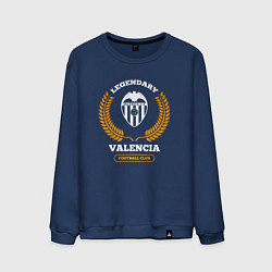 Свитшот хлопковый мужской Лого Valencia и надпись legendary football club, цвет: тёмно-синий