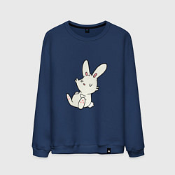 Свитшот хлопковый мужской Сытый кролик, цвет: тёмно-синий
