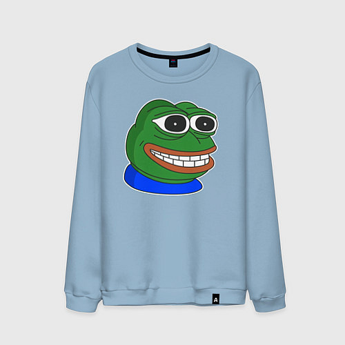Мужской свитшот Лягушонок Пепе смотрит с удовольствием / Мягкое небо – фото 1