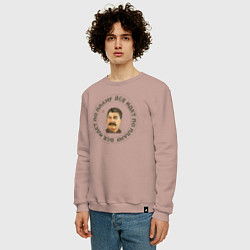 Свитшот хлопковый мужской Сталин Все по Плану, цвет: пыльно-розовый — фото 2