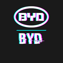 Свитшот хлопковый мужской Значок BYD в стиле glitch, цвет: черный — фото 2