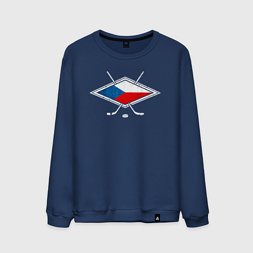 Мужской свитшот Флаг Чехии хоккей / Тёмно-синий – фото 1