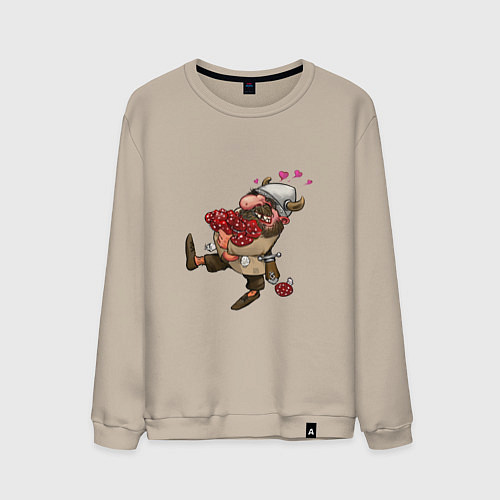 Мужской свитшот Счастливый викинг / Миндальный – фото 1