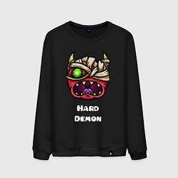 Свитшот хлопковый мужской Geometry Dash hard demon, цвет: черный