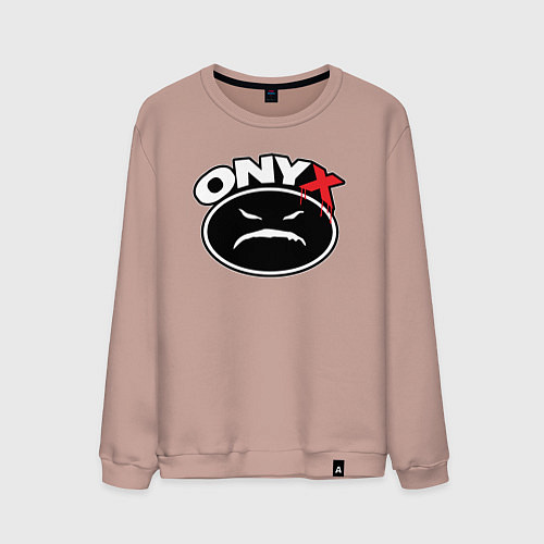 Мужской свитшот Onyx - black logo / Пыльно-розовый – фото 1