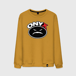 Свитшот хлопковый мужской Onyx - black logo, цвет: горчичный