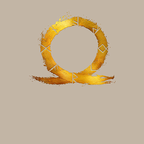 Мужской свитшот Golden logo GoW Ragnarok / Миндальный – фото 3