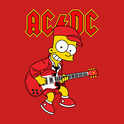Свитшот хлопковый мужской AC DC Барт Симпсон, цвет: красный — фото 2