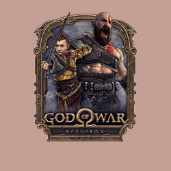 Свитшот хлопковый мужской Атрей и Кратос GoW Ragnarok, цвет: пыльно-розовый — фото 2