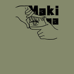 Свитшот хлопковый мужской Глаза Макимы, цвет: авокадо — фото 2