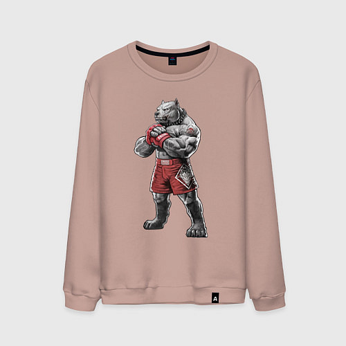 Мужской свитшот Питбуль - Смешанные единоборства - MMA / Пыльно-розовый – фото 1