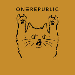 Свитшот хлопковый мужской OneRepublic - rock cat, цвет: горчичный — фото 2