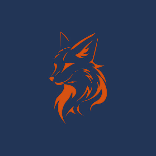 Мужской свитшот Голова лисы / Тёмно-синий – фото 3