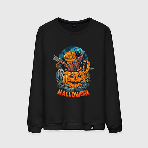 Мужской свитшот Halloween Scarecrow / Черный – фото 1